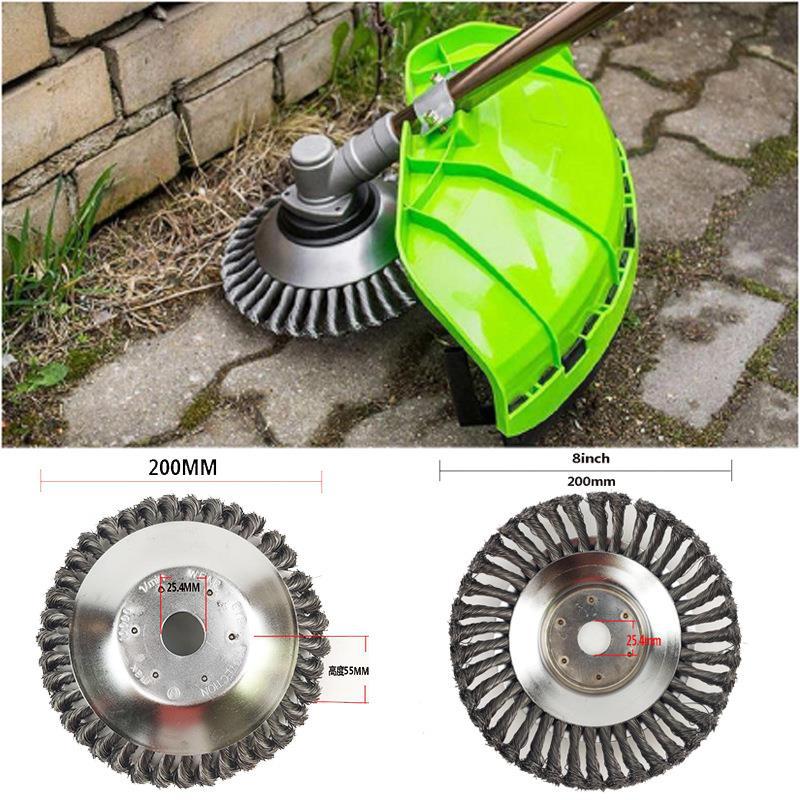 Lawn mower with 8 inch steel wire grass wheel twist 6 inch steel wire grass head accessories garden tools weeding brush plate