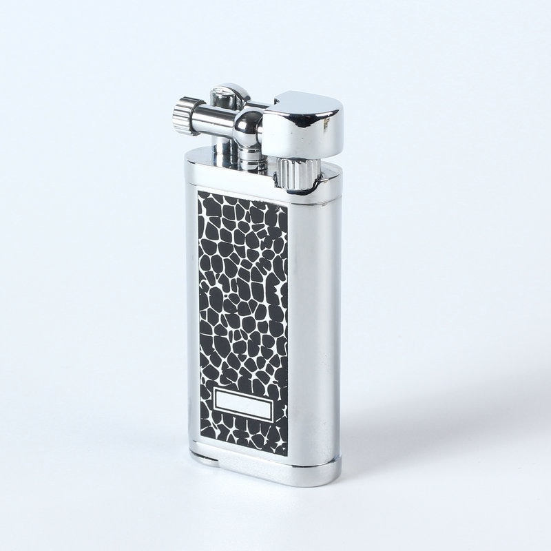 Picture of Grinding wheel open flame cigarette lighter gas creative inflatable Langsheng oblique fire lighter metal pipe mini lighter gift