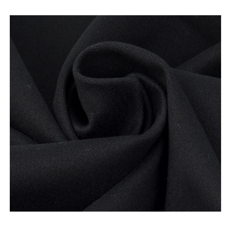 Cotton Polyester Stretch Satin Front Fur Back Fleece Fabric Autumn and Winter Suit Jacket Fabric Sateen