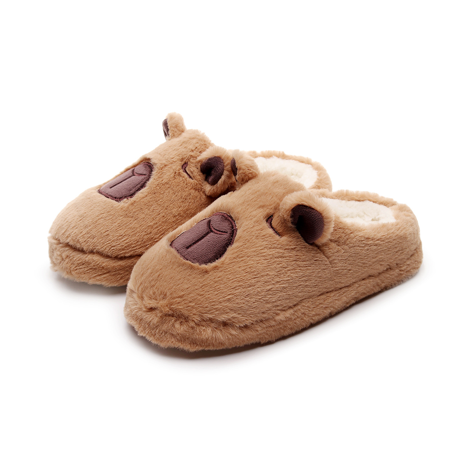 Cute Animal Cross-Border Autumn and Winter Capibala Cotton Slippers for Men and Women Silent Home Couple Indoor Warm Wool Slippers