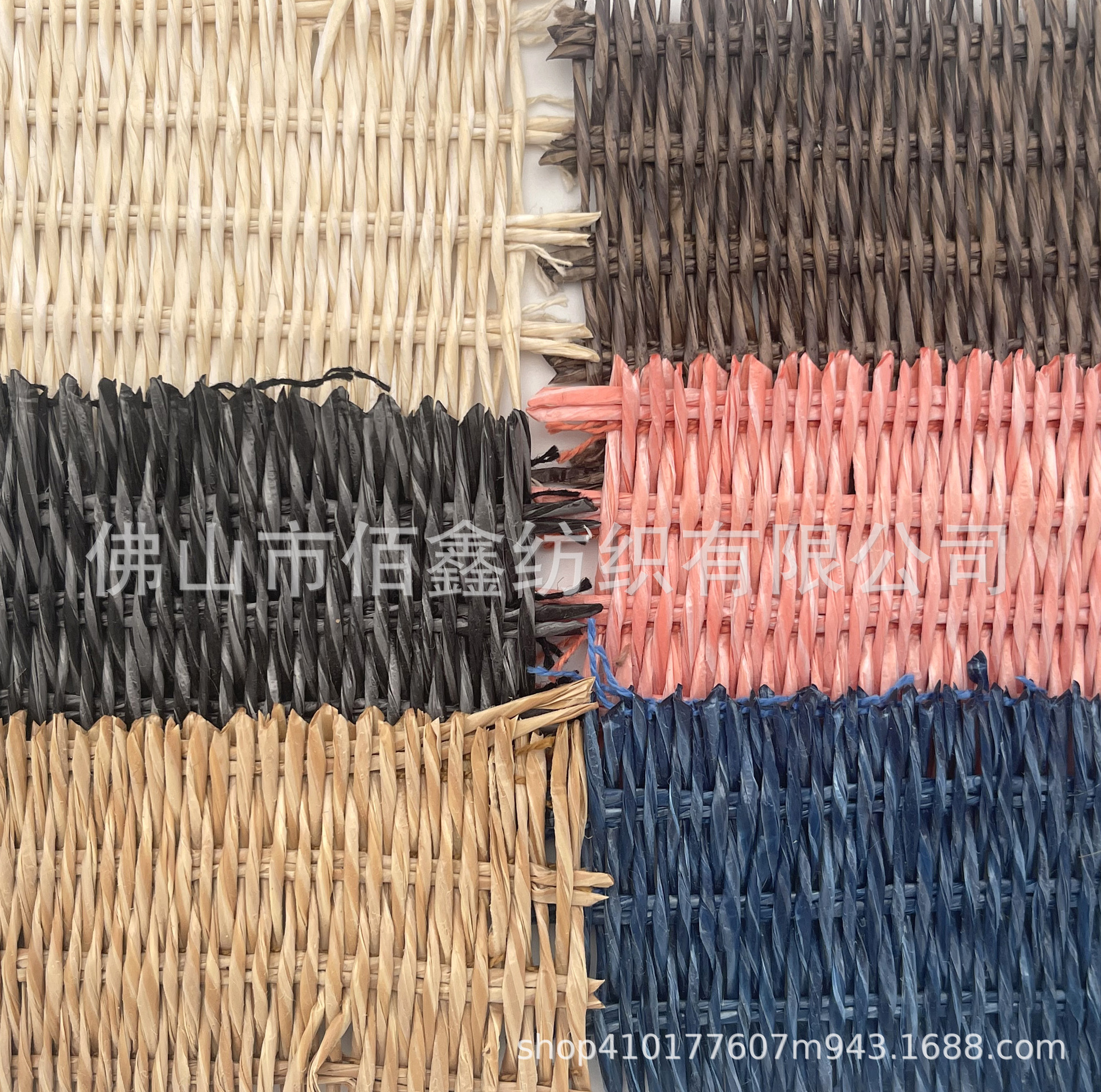 PP grass woven fabric thickened imitation rattan woven basket PE straw mat pastoral decoration fabric luggage shoe material handbag straw hat material