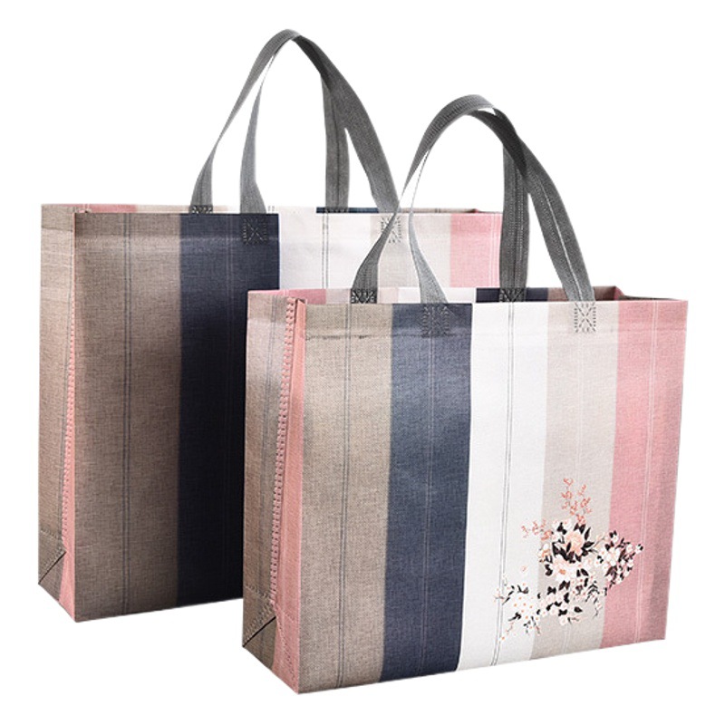 Laminated non-woven bag large clothing bag shoes and clothing store fashion shopping bag advertising printable logo tote bag wholesale