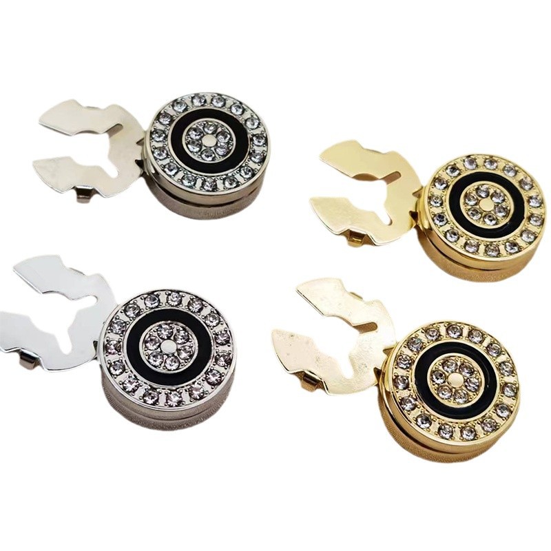 Picture of Ornaments Round Diamond Cufflinks Korean Style Ornaments Round Diamond Button Shirt Suit Button Decorative Buckle