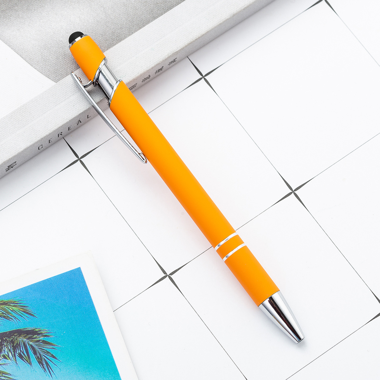Picture of Spot wholesale touch screen capacitance Pen Press Metal Ballpoint Pen advertising pen printing logo creative beauty pen manufacturers