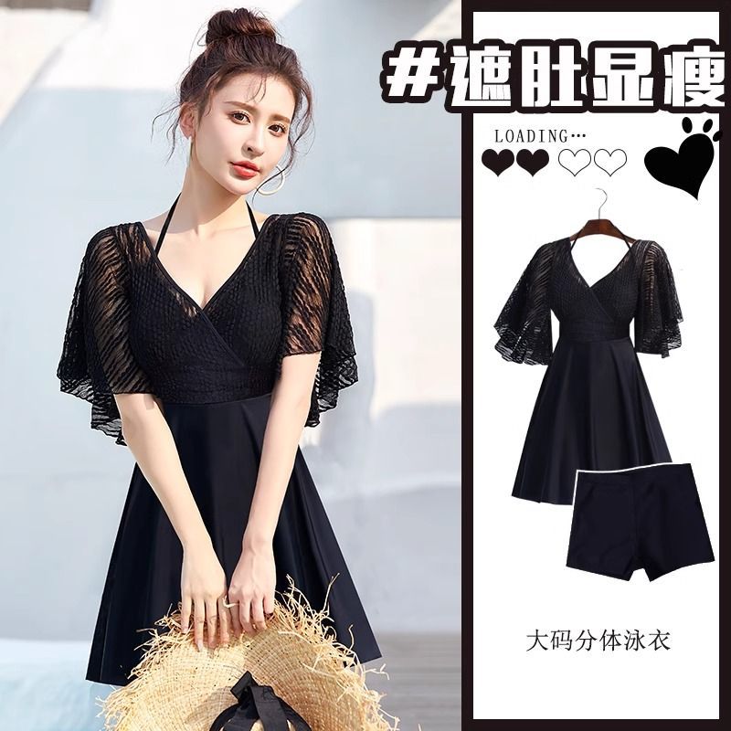 Picture of Swimsuit Women's Large Size Fat mm Flesh-Covering Split Swimsuit Slightly Fat Girl Big Breast Swimsuit Summer 2025 New Hot Style