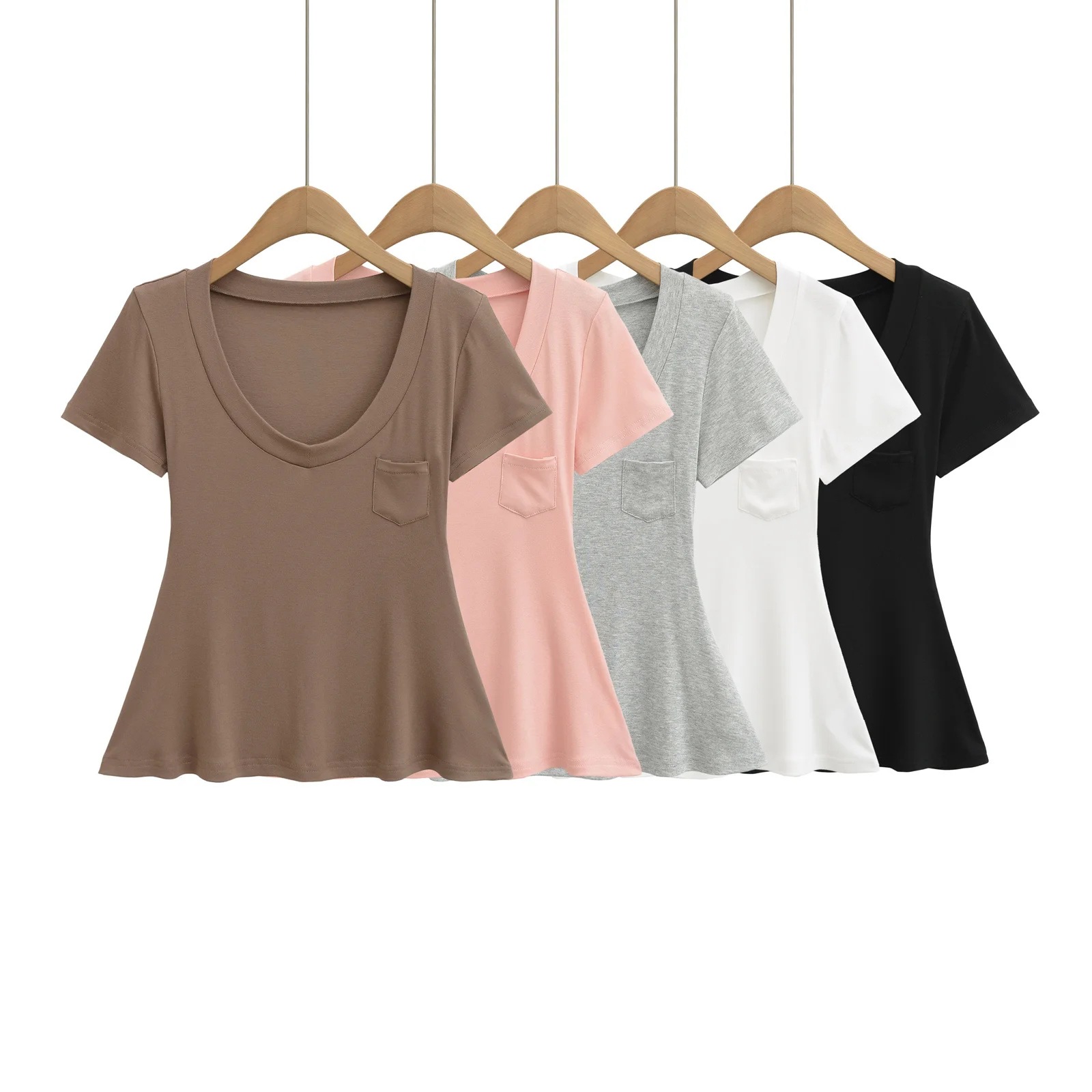 Hot Girl Pure Lust Style V-Neck Short-Sleeved T-Shirt Women's Short 2025 New Summer Pinch Waist Slim Sexy High Waist Top