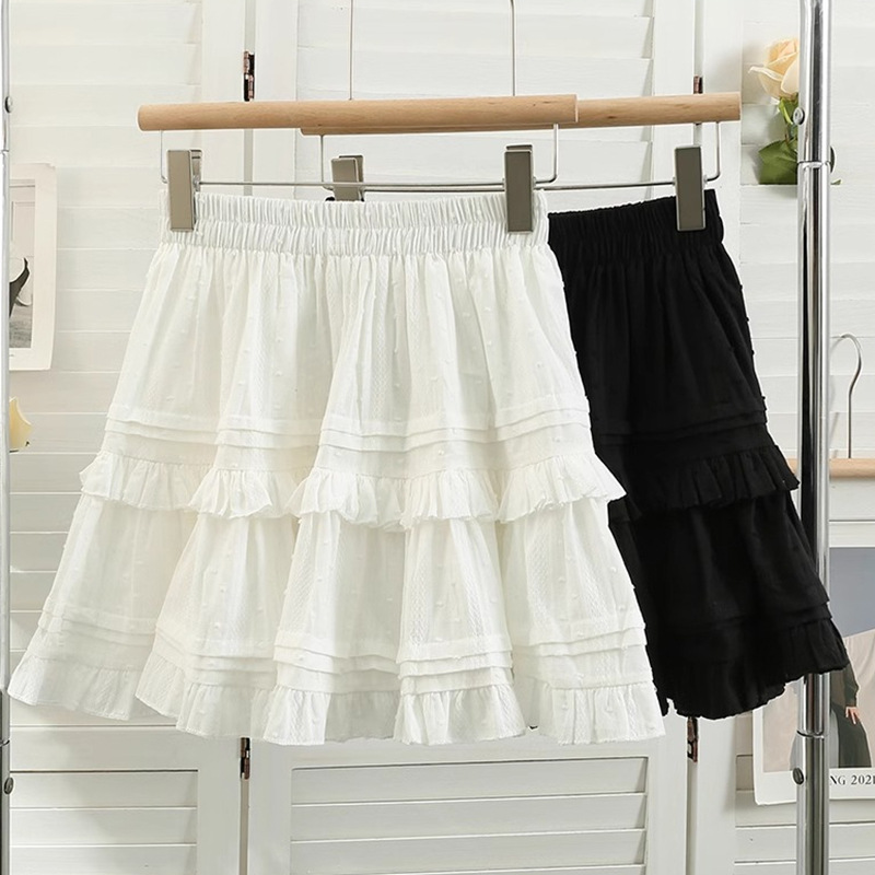 Spring and Summer 2024 New French Style Sweet White Skirt Women's High Waist Slimming Short Skirt Puff A- Line Skirt