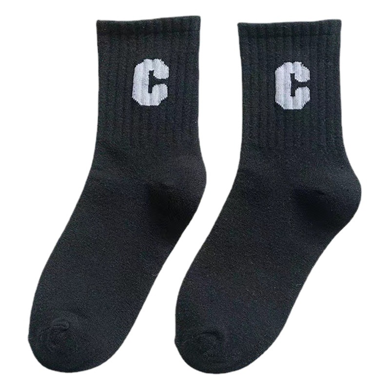 Big C socks women's mid-calf socks spring, autumn and winter cotton with shark pants college style ins fashion socks all-match women's Zhuji socks