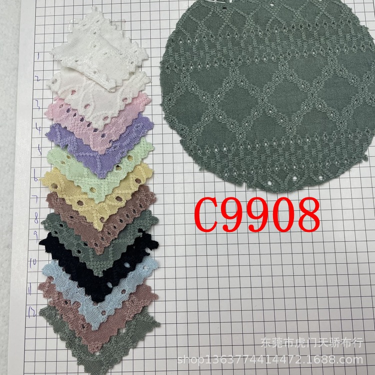 Spot supply knitted hollow jacquard cloth knitted hole jacquard cloth casual clothing swimwear accessories and other Jacquard