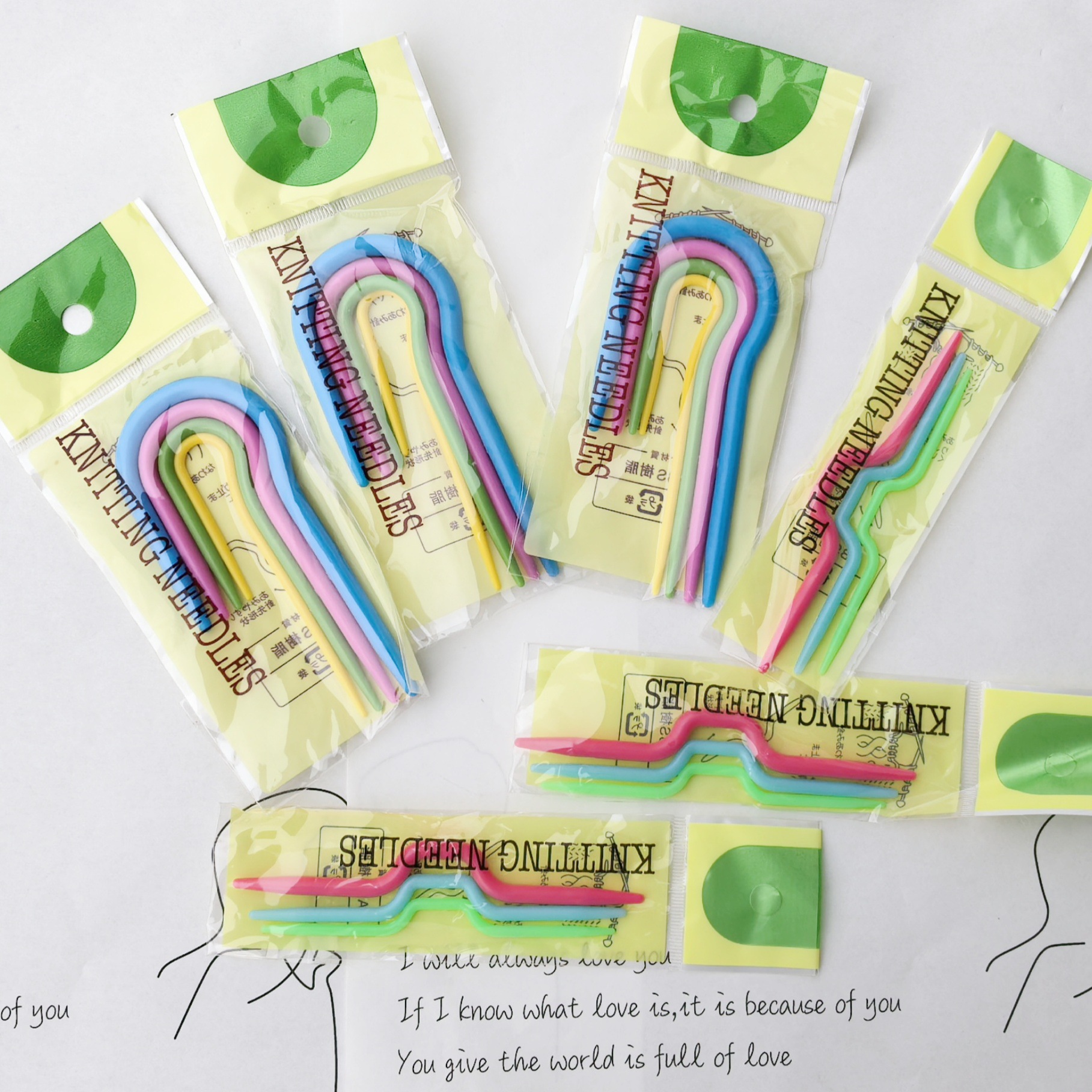 Twist plastic curved needle ABS plastic eye needle curved needle sweater knitting tools plastic needle wholesale