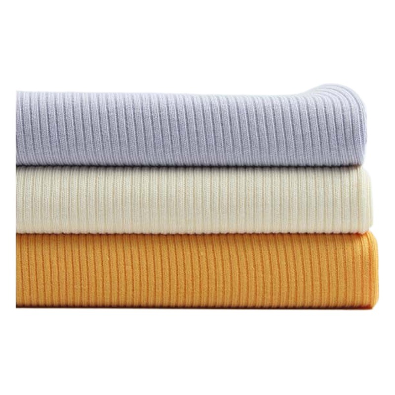21 cotton stretch knitted rib cloth polyester cotton CVC round machine 2 × 2 spandex thread collar cuff hem cloth