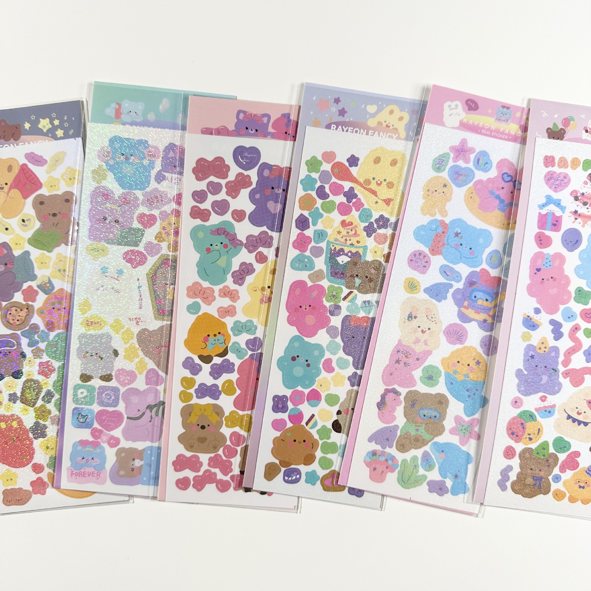 Cute Rabbit Coo Card Sticker Ins South Korea Same Laser Cartoon Sticker Hand Account Photo Album DIY Decorative Sticker