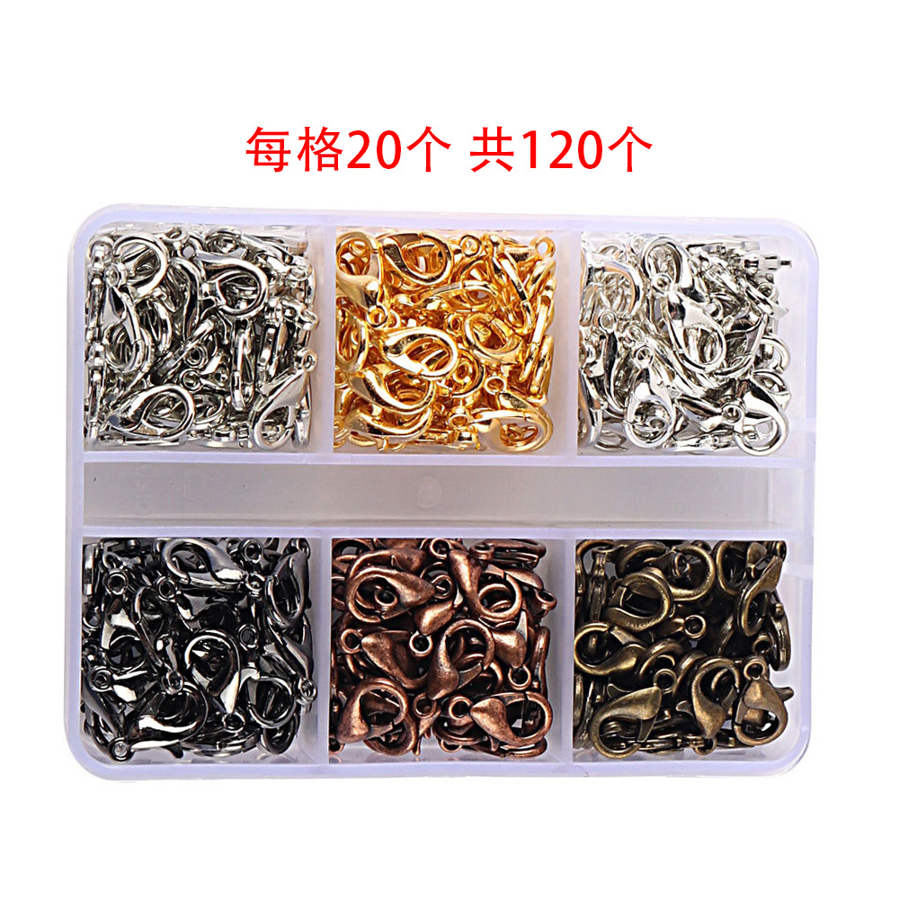 Picture of Cross border hot sale wholesale 6 color metal lobster clasp iron ring jewelry small accessories boxed DIY bracelet necklace accessories