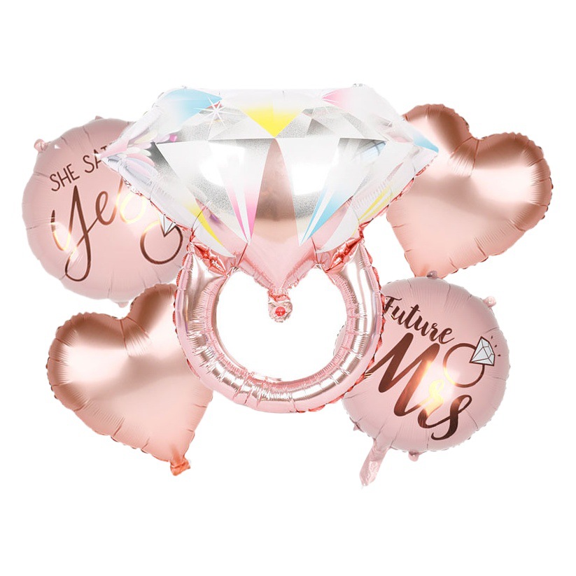 Cross-border AliExpress large rose gold diamond ring balloon suit Valentine's Day confession colored diamond proposal wedding room decoration