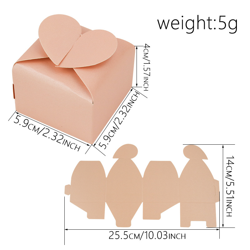 Picture of Cross-border new candy box creative love square candy box pearl paper heart-shaped packaging box wedding candy box wholesale