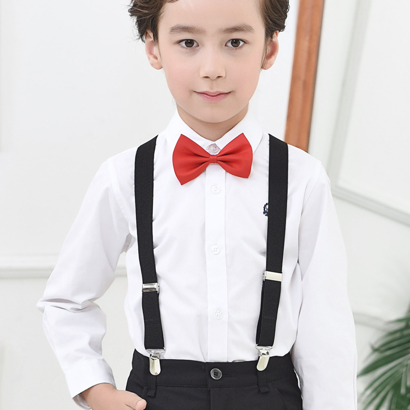 Children's Suspender Suspender Belt Bow tie Boys' Pants Non-slip Girls' Baby's Performance Clothes All-match Adjustable Elastication