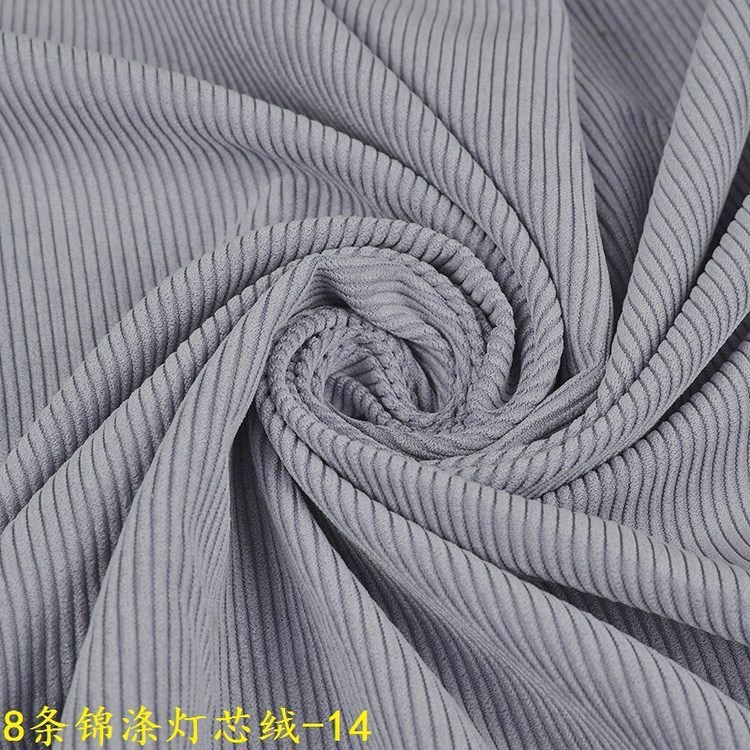 8W Corduroy Fabric for Bags, Shoes, and Hats Is in Stock and Can Be Used to Make Crossbody Bags with 8 Thick Stripes in Gray Corduroy