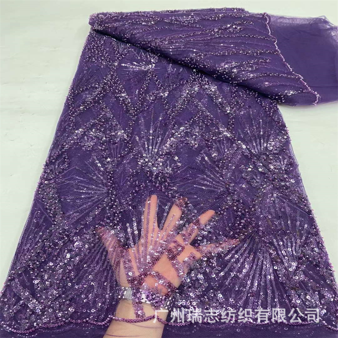 Picture of Middle East Transparent Sequin Beads Mesh Fabric Fairy Dress Wedding Dress National Costume Lace Dress Lace