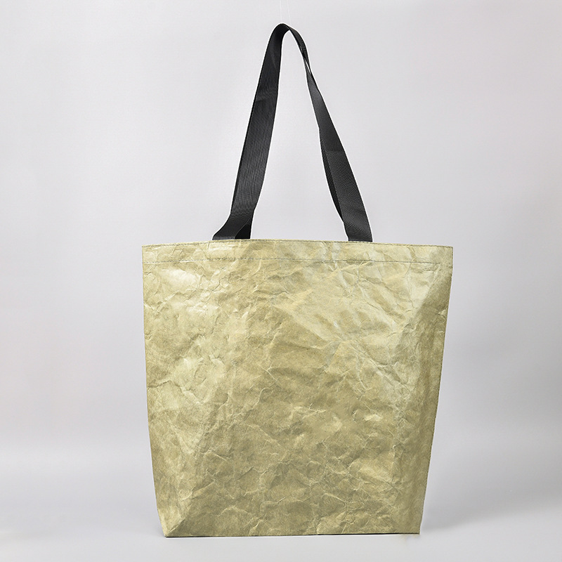 Large Dark Green Tyvek DuPont Paper Tote Bag Custom Logo Washable Tear DuPont Paper Shopping Bag