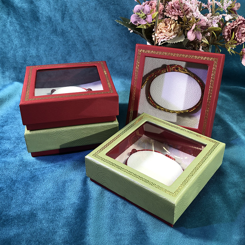 Fashion window hot lace red rope special jewelry box this life year hand rope box 3D hard gold handstring box in stock wholesale