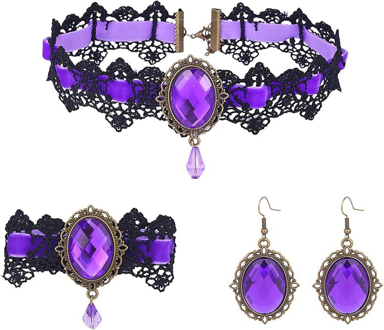 Picture of European and American Cross-Border Best-Selling Necklace Gothic Retro Punk Choker Lace Necklace Braided Choker Clavicle Chain for Women