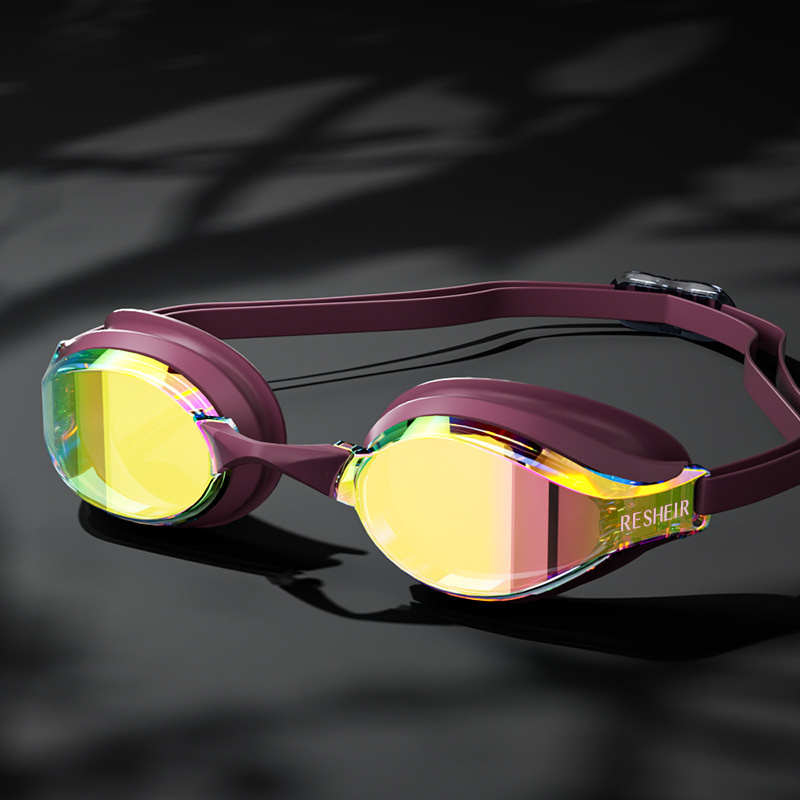 Picture of Cross-Border Popular Racing Swimming Goggles for Adults, High-Definition Anti-Fog Electroplated Swimming Goggles, Fashionable Silicone Waterproof Competition Goggles