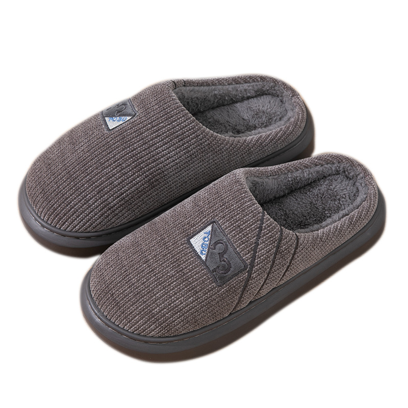 Picture of Cross-border New Men's Cotton Slippers Autumn and Winter Warm Thick Bottom Non-slip Home Indoor Quiet Household Cotton Slippers for Guests