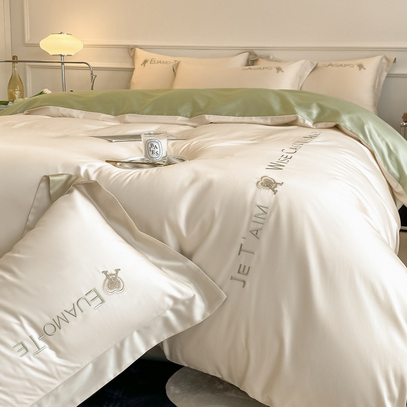 Class A Light Luxury Princess Style 100 Long-staple Cotton Bed Four-piece Cotton Bed Sheet Quilt Cover Summer Light Luxury 4