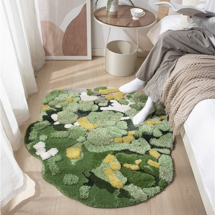 Cross-border Woven Acrylic Carpet Floor Mat Creative Shaped Mori Art Blanket Designer Living Room Bedroom Bedside Mat