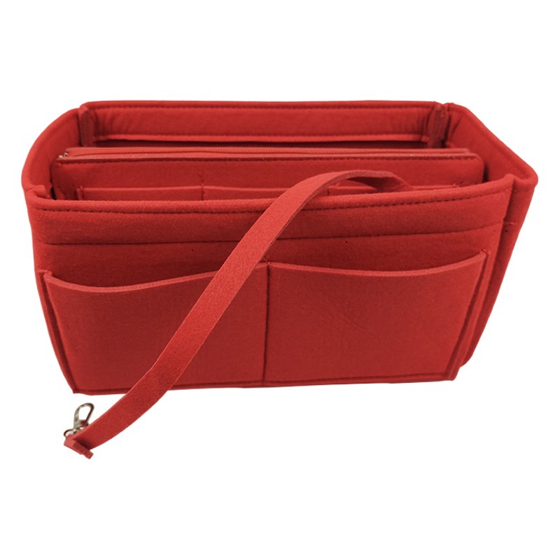 Middle zipper felt cosmetic bag solid color multi-style felt bag cosmetic finishing storage bag can be set