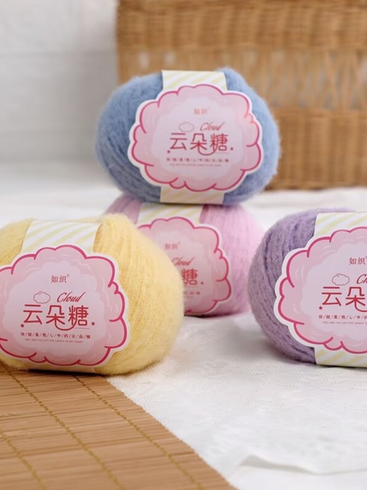 Marshmallow yarn ball velvet thread hand-knitted DIY material bag doll crochet imitation wool felt scarf sweater hat