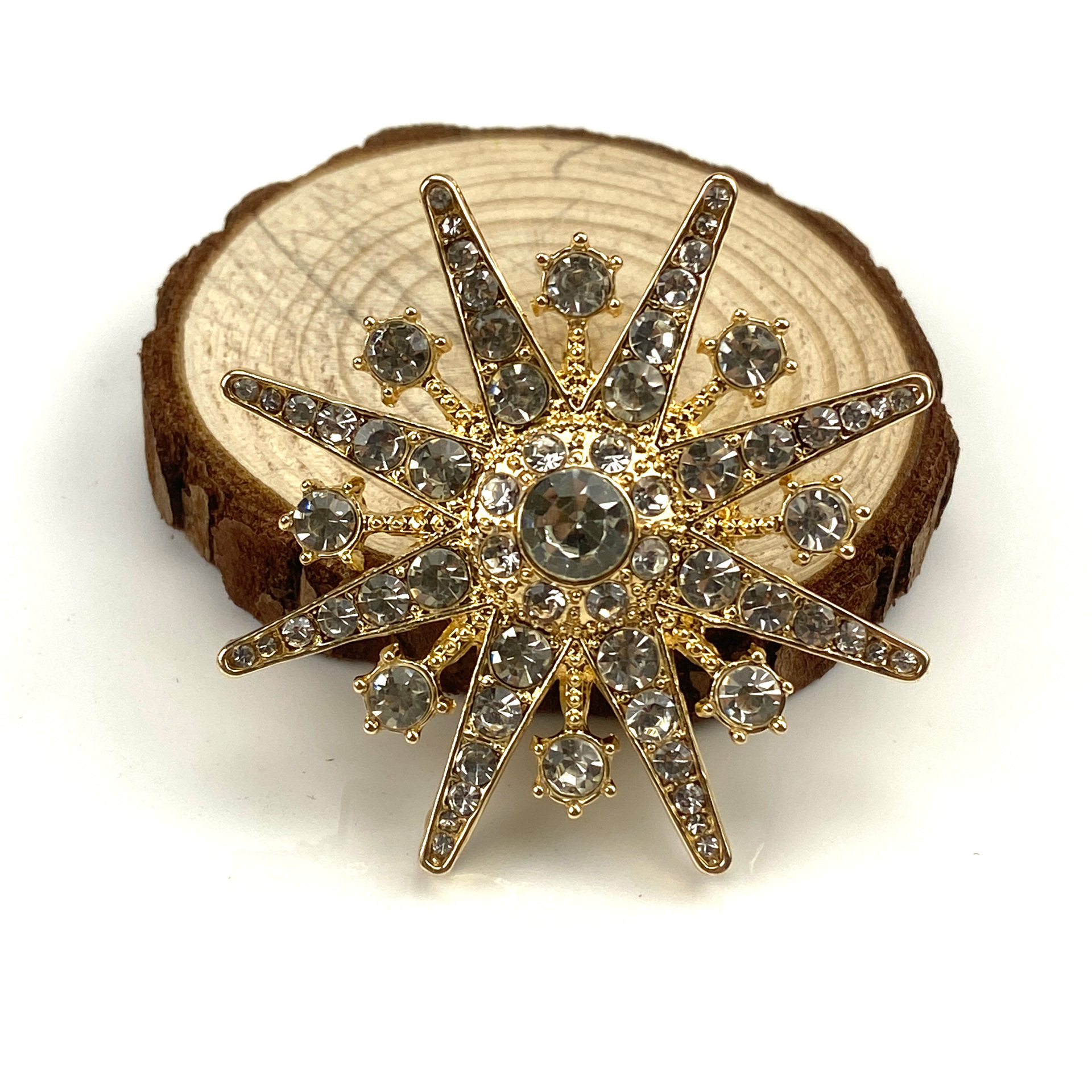 Picture of Japanese and Korean New Brother Star Brooch Bamang Star Diamond Snowflake Brooch Full Diamond Counter Same Pin Jewelry Women