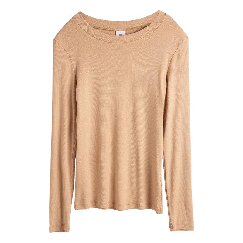 Xiu shirt source factory rib bottoming shirt women's long-sleeved autumn and winter underwear T-shirt women's round neck Korean style slim top