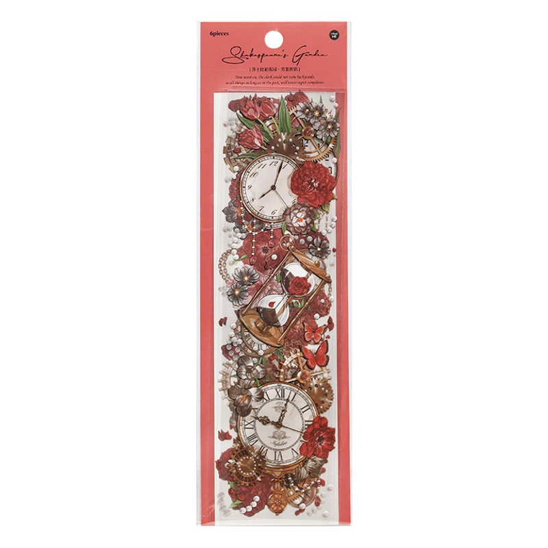 Insteel. mePET Sticker Shakespeare Garden Series Flower Collage Hand Account Material Sticker 6 into 4