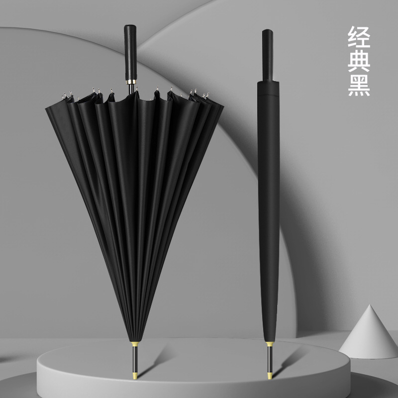 Picture of 24-bone umbrella automatic umbrella large oversized factory large wholesale straight rod long handle umbrella sunny and rainy dual-use printed logo