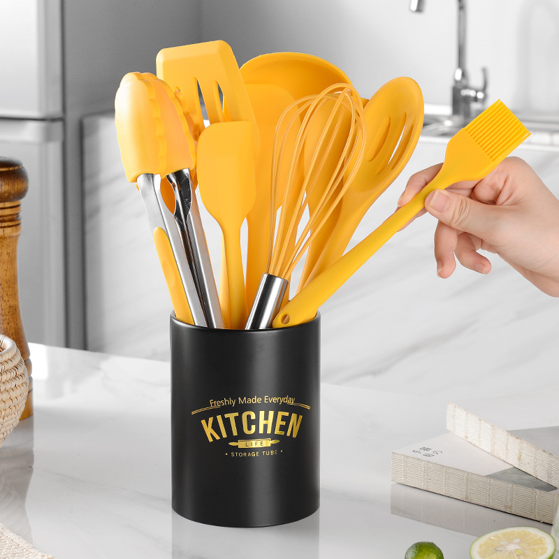 Picture of Barrel-In-One Silicone Kitchenware Set 10-Piece Non-Stick Pot Silicone Kitchenware Set 10-Piece Cooking Tools Set