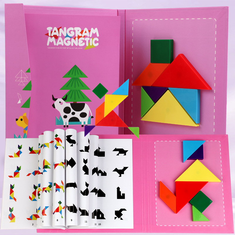 Picture of Magnetic jigsaw puzzle children's jigsaw puzzle primary school students first grade colorful jigsaw puzzle early childhood education educational wooden toys