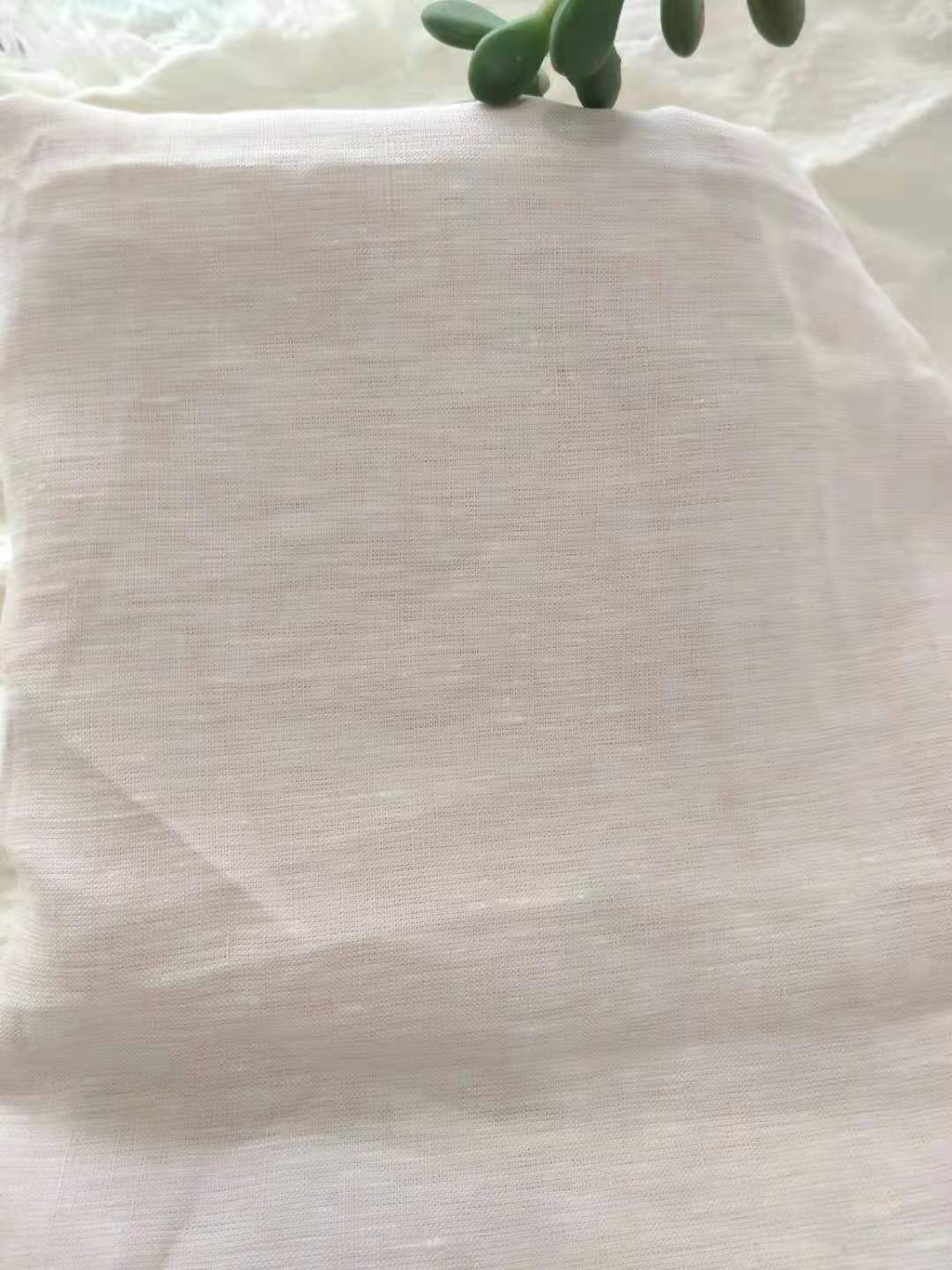 Picture of Meat pink pure linen fabric Light pink linen four-piece set Nordic linen sheet fabric curtain fabric