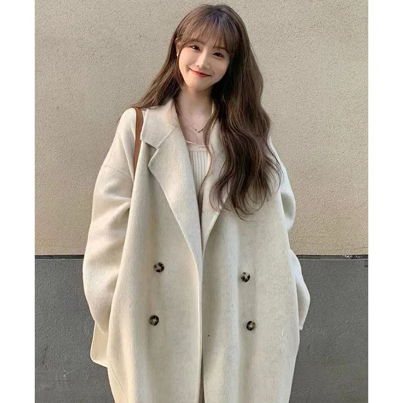 Picture of Cross-border AliExpress Woolen Coat Women's Autumn and Winter New Woolen Coat for Petite Hepburn Style Korean Style