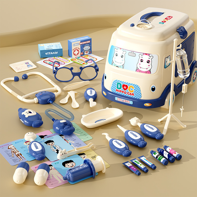 Picture of Children play small doctor toy suit boys and girls simulation play house injection medical kit to see a doctor baby gift