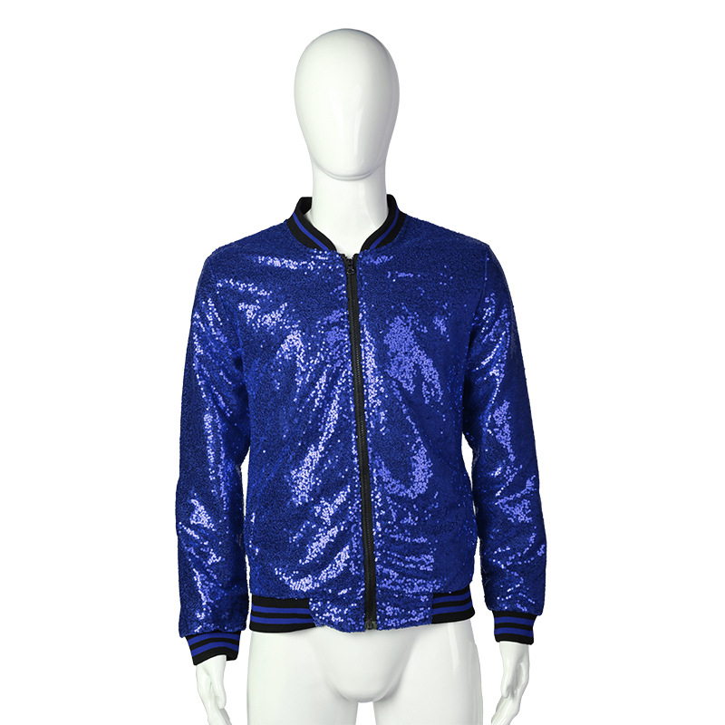 Picture of Foreign Trade Men's plus size Amazon AliExpress Loose Sequin Dance Clothes Zipper Cardigan Jacket Selling Explosions