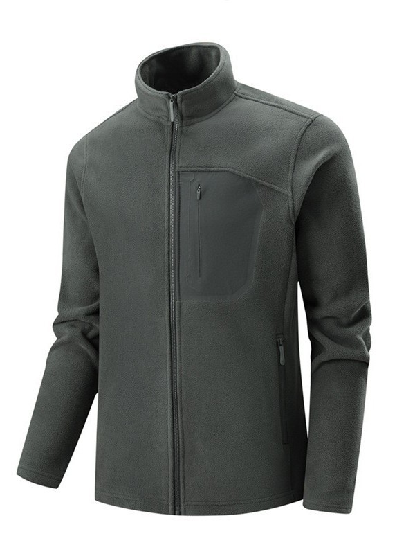 New Men's Autumn and Winter Fleece Jacket Polar Fleece Stand Collar Jacket Men's Plus Size Outdoor Couple Fleece Thickened Jacket