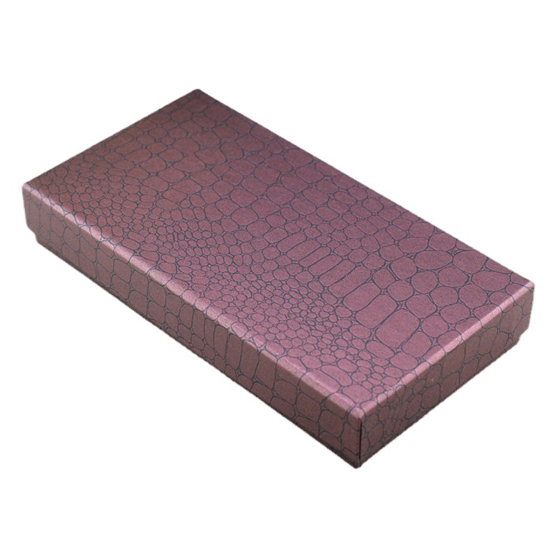 Spot Crocodile Leather Wallet Box Paper Box Gloves Gift Box Heaven and Earth Cover Gift Box Kraft Paper Packaging Box Hard Box
