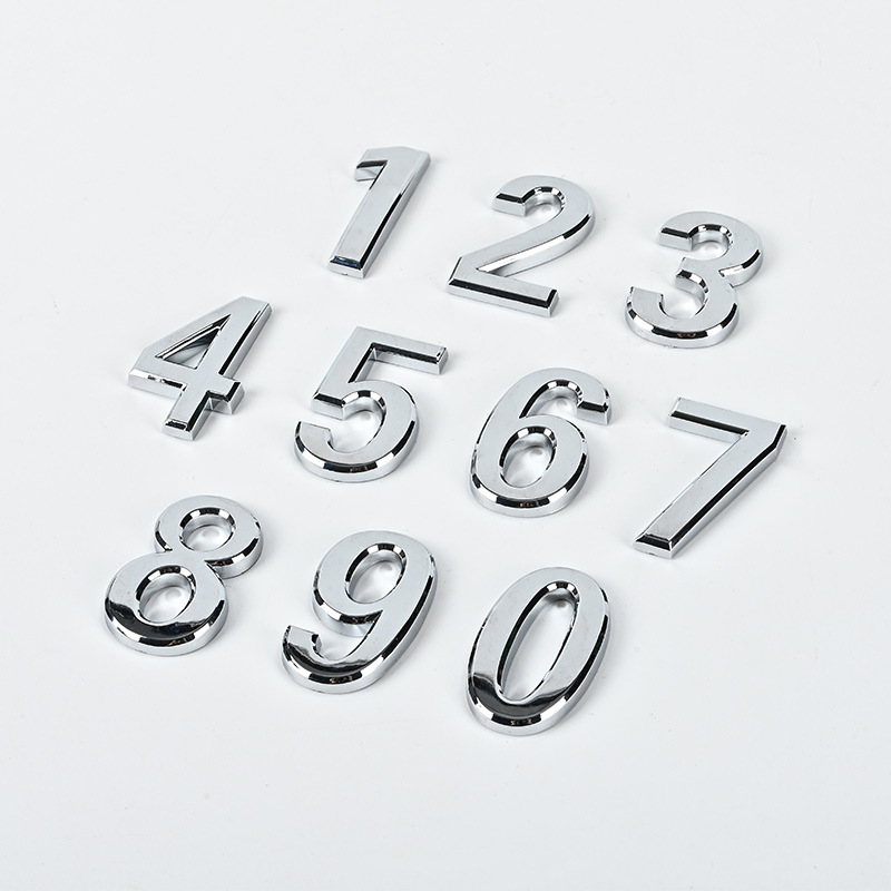 Picture of Wholesale In-Stock Abs Car Signs Self-Adhesive Number Door Plates Letter Signs Plastic Chrome-Plated Car Decoration