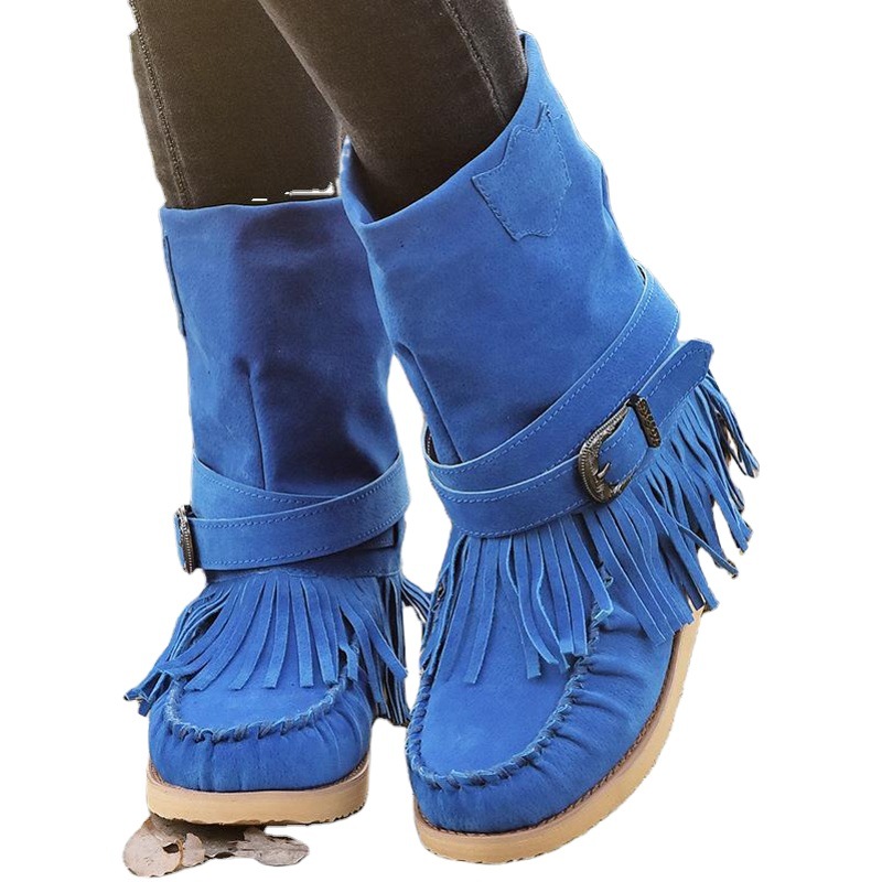Spot Juti 2021 Winter New wish Flat Large Size Bag Cotton Boots Women's Leather Boots