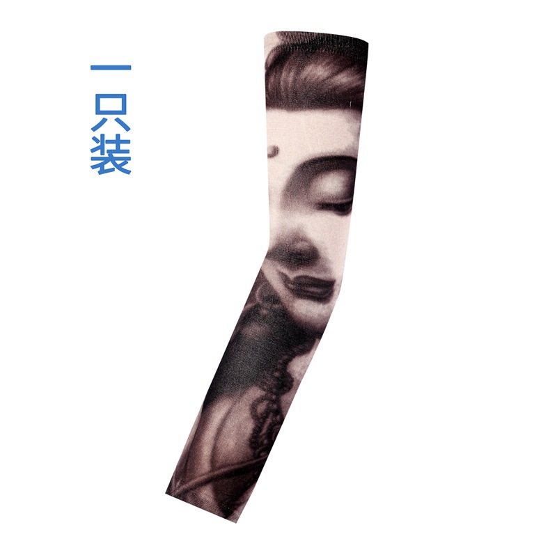 Picture of Flower Arm Tattoo Sleeve Seamless Outdoor Riding Tattoo Sunscreen Sleeve Riding Tattoo Sleeve Optional Color Cross Border
