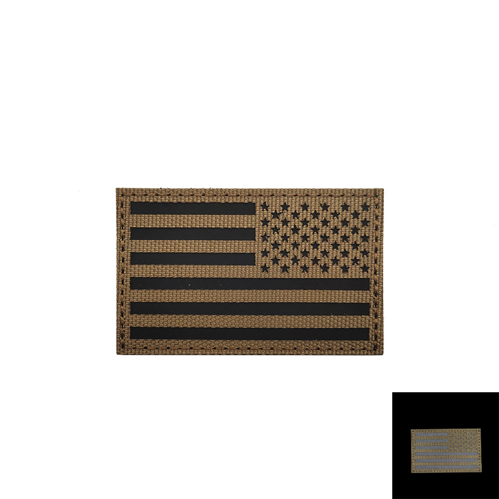 Picture of Haike Outdoor Spot Laser Cut American Ir Reflective Tactical Morale Badge Reflective Velcro Strip Flag