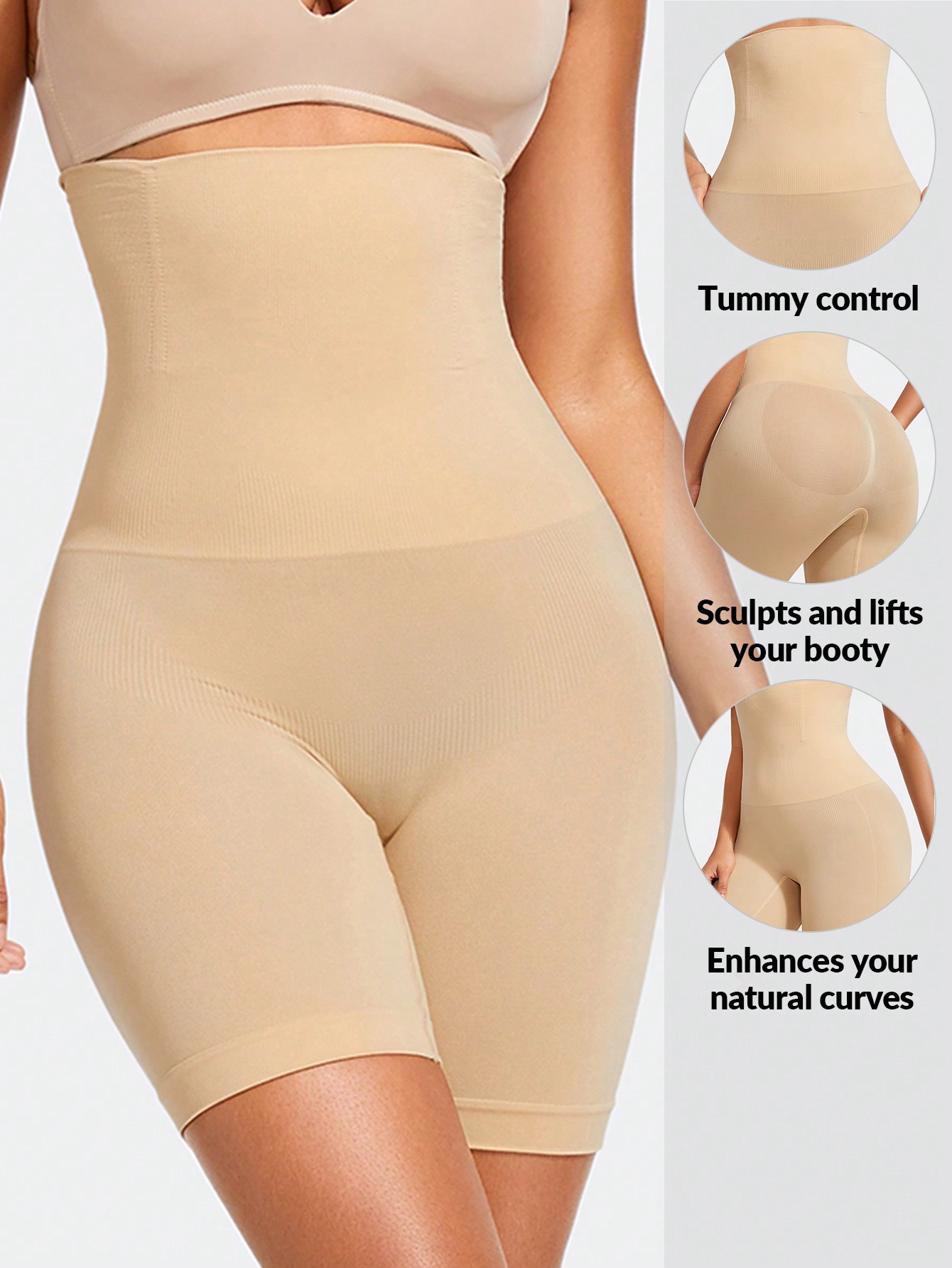 Picture of Europe and the United States cross-border hot-selling plus size belly pants seamless body-shaping pants high waist hip panties with steel bone hip boxers