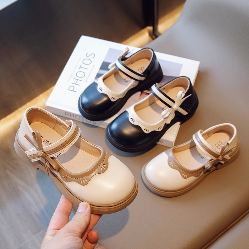 Princess wind shoes 1-3 years old 2025 new spring and autumn small leather shoes baby shoes 6-9 years old foreign style girls foreign trade