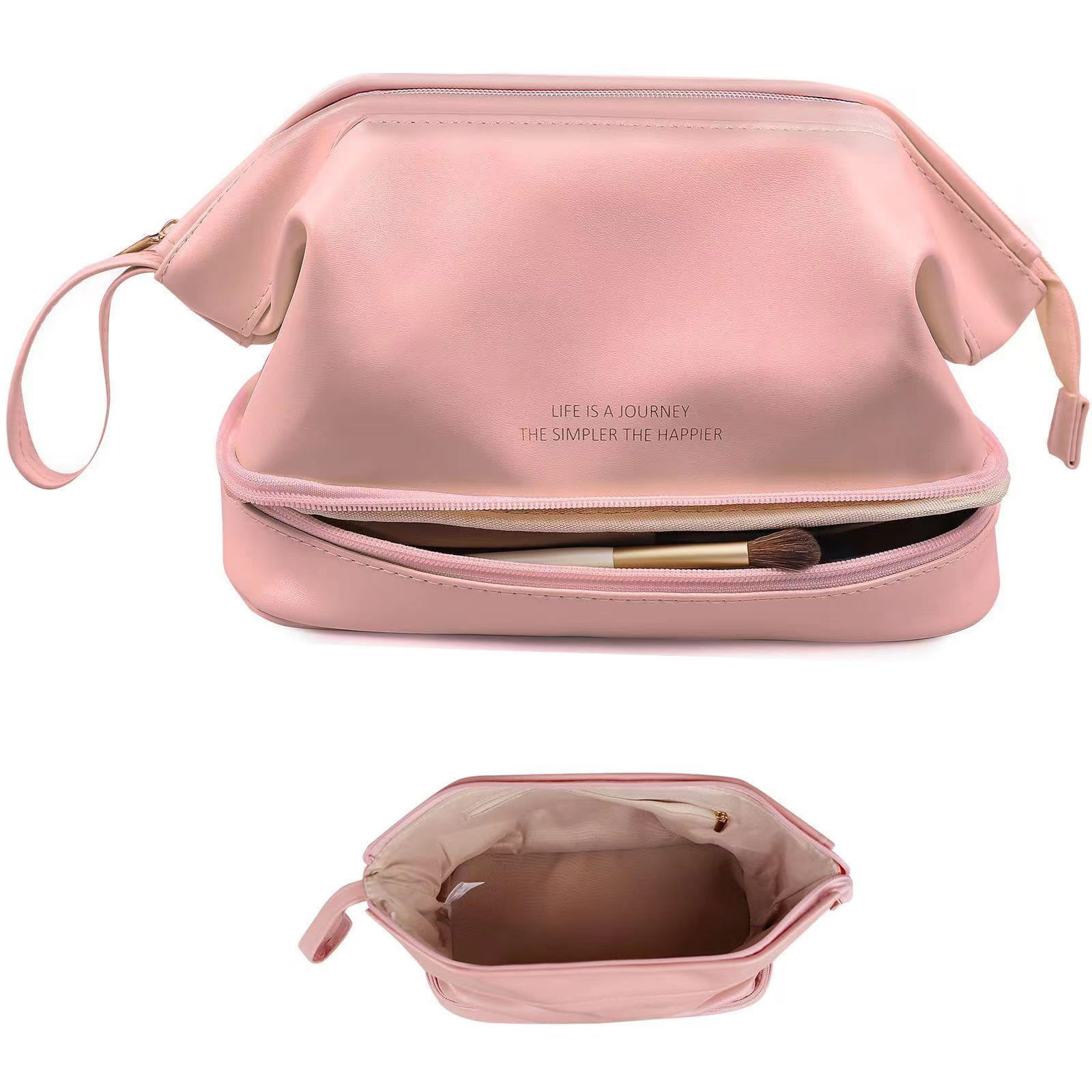 Picture of Internet celebrity cloud cosmetic bag double-layer Women's Travel portable portable travel ins cloud wash makeup storage bag
